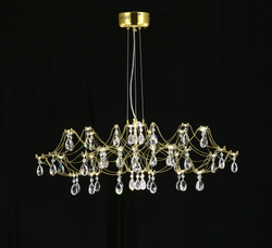 Подвесная люстра светодиодная с пультом и хрустальными подвесками Asfour MyFar Ersilia MR2663-60P-50AD