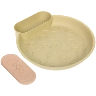 Тарелка пластиковая «SEGRETO» 22*23,5*3,5см оливковая