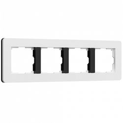 Рамка на 4 поста Werkel Split (белый/черный, soft-touch) W0043068