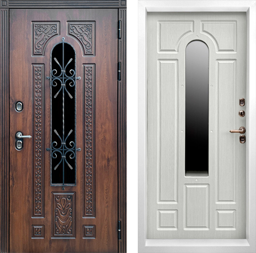 Входная дверь Лион 3 Термо Лиственница (белый короб)