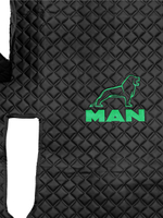 Ковры MAN TGX (автомат, механика) (экокожа, черный, черный кант, зеленая вышивка)