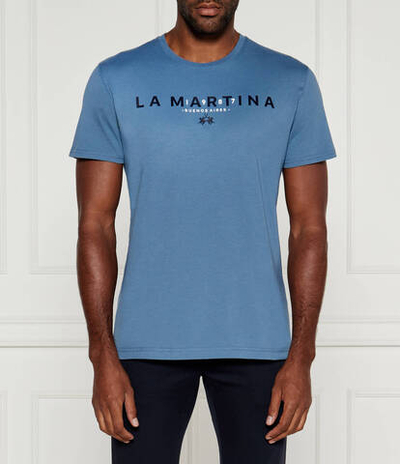 Футболка La Martina - голубой(ZMR007 JS206)