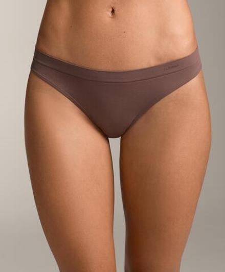 OYSHO Набор из 5 бесшовных трусов-стрингов, бежевый меланж