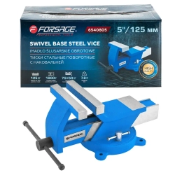 Тиски стальные поворотные с наковальней 5''-125мм Forsage F-6540805