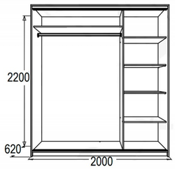 Шкаф-купе трехстворчатый "Мираж-20.1.1" (венге/млечный дуб), ЛДСП, Фант-мебель, г. Волжск