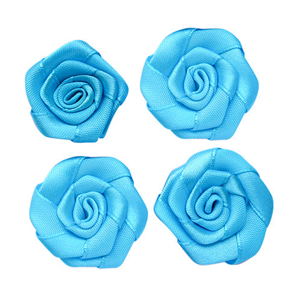 К-9080 Цветок пришивной 3см, цв.лазурный