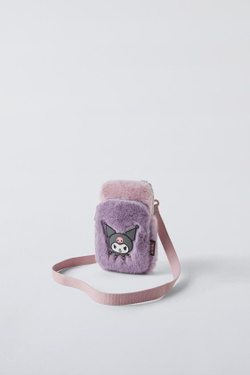 ZARA ЧЕХОЛ ДЛЯ МОБИЛЬНОГО ТЕЛЕФОНА KUROMI © SANRIOИЗ ИСКУССТВЕННОГО МЕХА, РОЗОВЫЙ