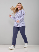 Блузка БЛ-22/голубой-цветыветочка