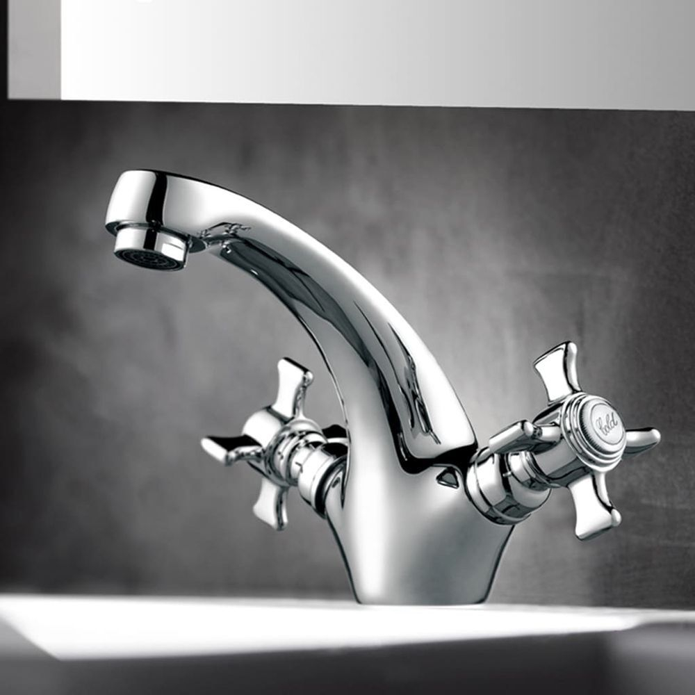 Смеситель для раковины, Frap, корот изл, с кран-буксой, хром, F1024