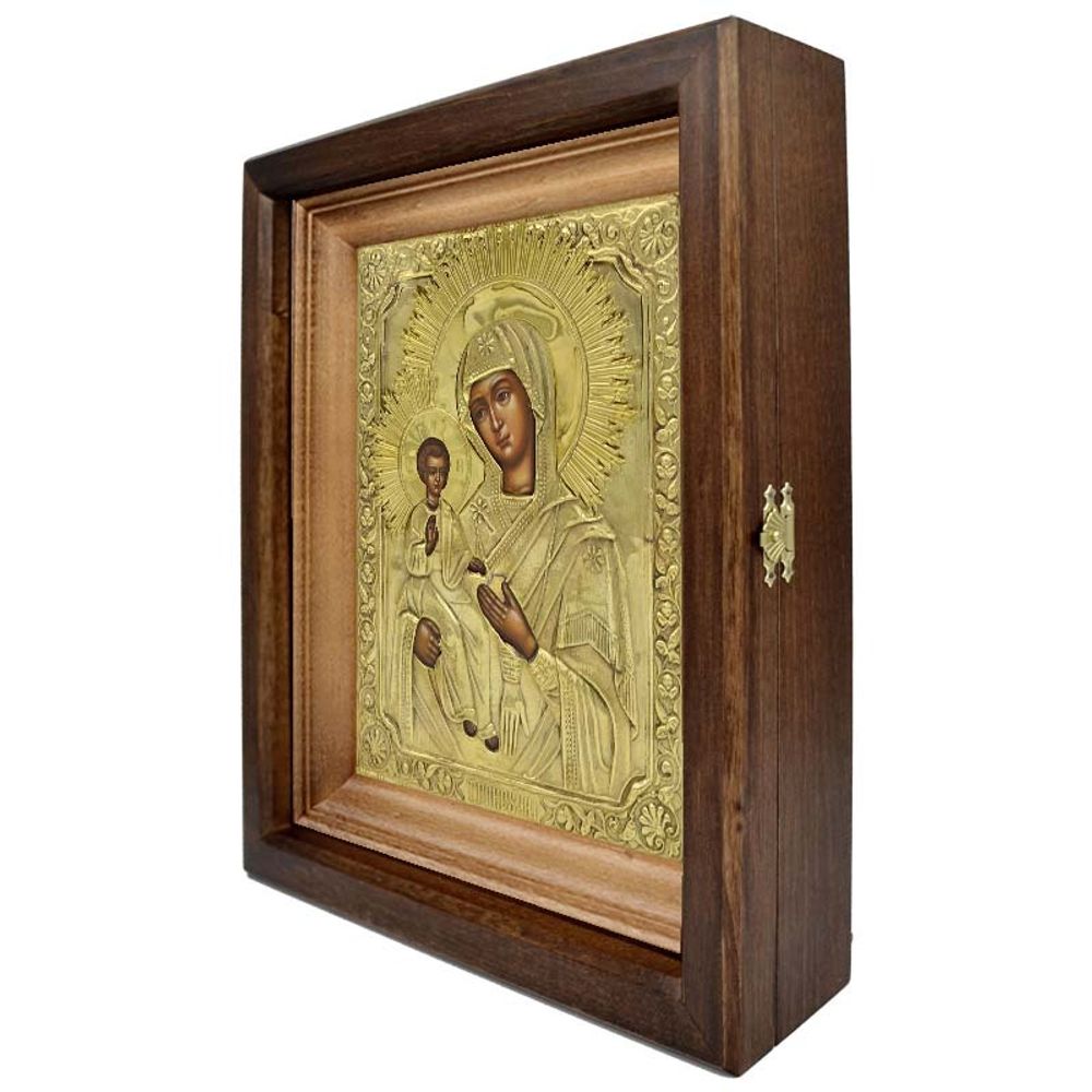 Троеручица. Старинная писанная икона Божией Матери в окладе