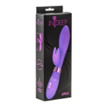 Фиолетовый вибратор 20,5см с клиторальным отростком Indeep Leyla Purple
