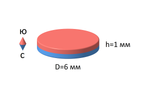 Неодимовый магнит диск 6х1 мм
