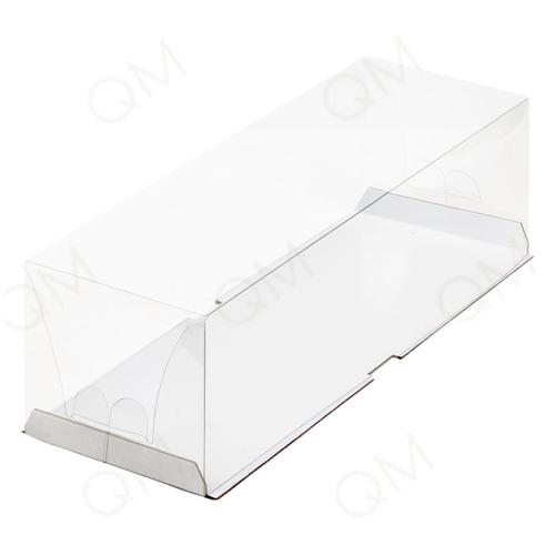 Коробка для рулета с пластиковым куполом 300*100*90 мм (белая), 10шт