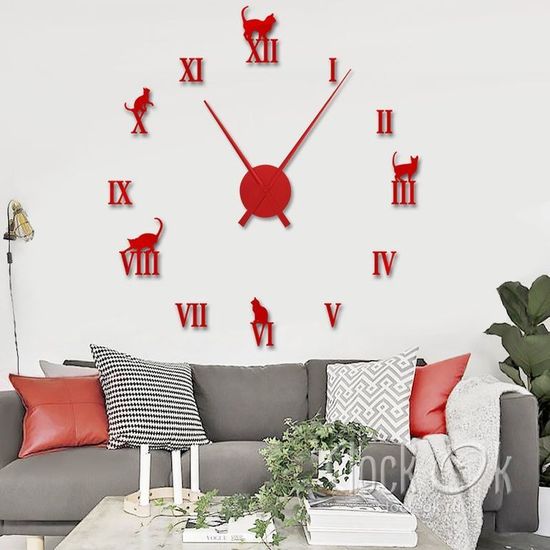 Настенные 3D часы Charm Cat