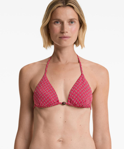 OYSHO Жаккардовый треугольный топ бикини, фуксия