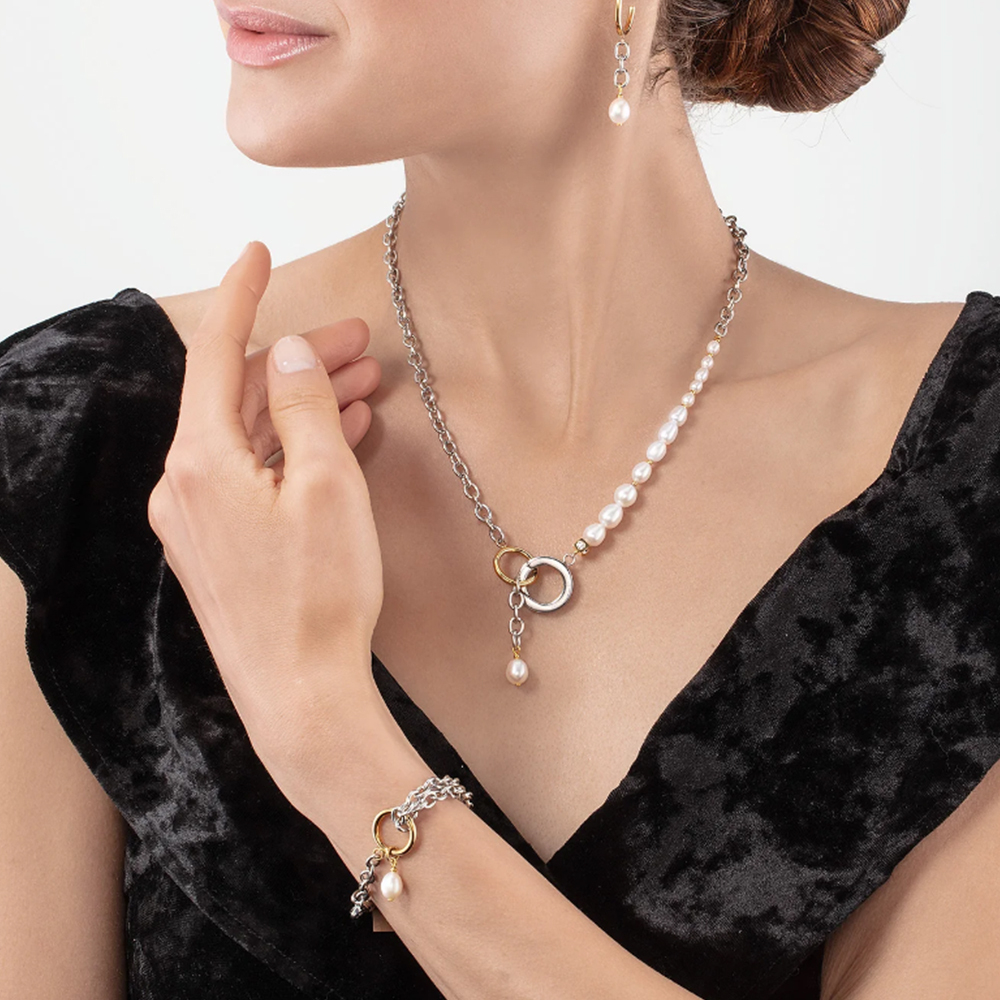 Колье Coeur de Lion Freshwater Pearls with O-ring bicolor 1104/10-1426