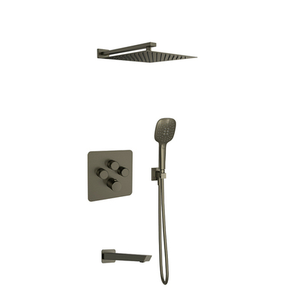 Встраиваемый термостат. смеситель для душа с троп. и руч. душем RS SMART K85T3011GR графит