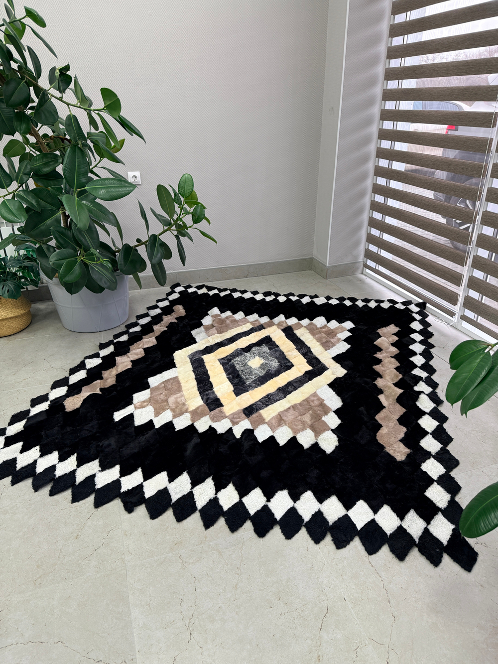 Покрывало меховое ковер из шкуры овчины