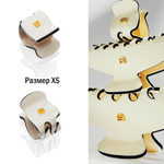 Balmain Hair Couture Краб бело-черный размер XS Cellulose Acetate Pince a Cheveux Extra Small White/Black