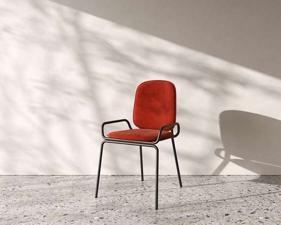 Стул Ror, Double Frame, темно-красный велюр