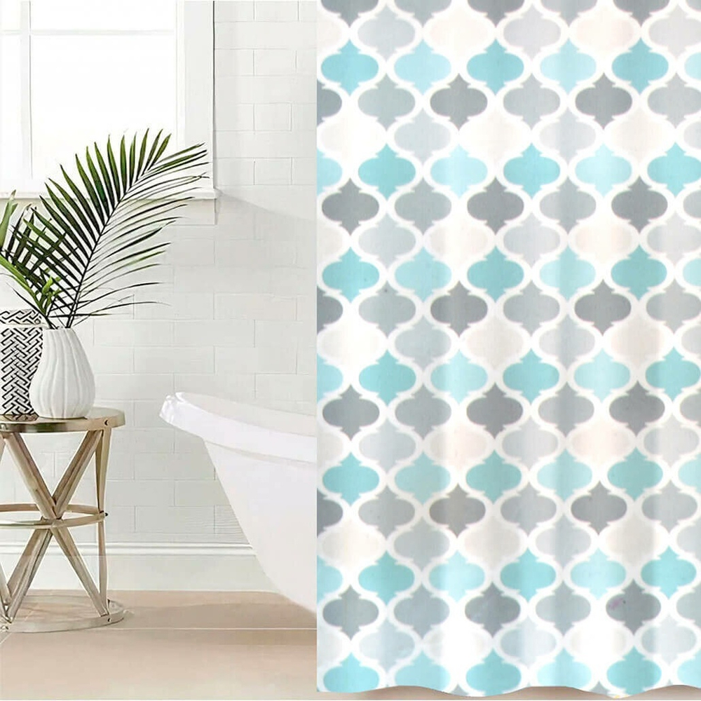 Штора для ванной 180*200см с утяжелителем, полиэстер "Плитка 054"