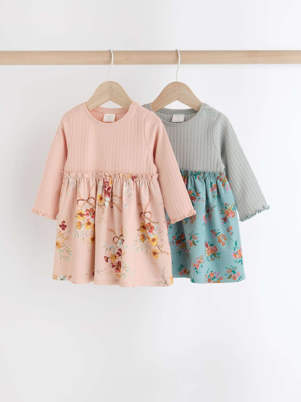 Платье для девочки Next B50-483, 2 шт, Розовый, Голубой