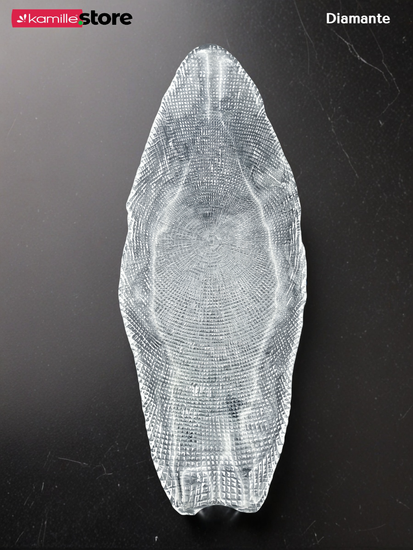 Блюдо фигурное овальное 52 см. из стекла, Diamante