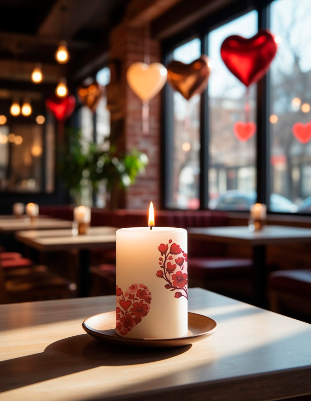 Трансфер переводной - декаль для свечей и гипса день святого валентина 004 А5