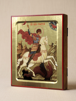 Икона Георгия Победоносца, великомученика (на коне) на дереве: 125 х 160 (Синопсисъ)