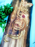 Доска разделочная из массива кедра с гравировкой