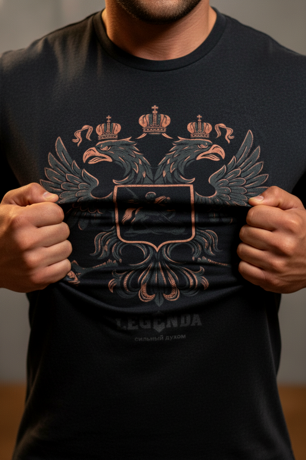 Футболка оверсайз LEGENDA Герб черная