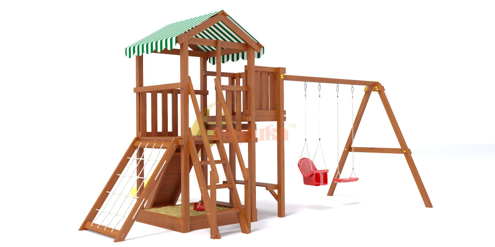 Детский игровой комплекс Савушка "Мастер" - 2 (с окраской) горка 3м