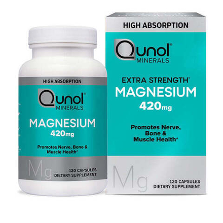 Qunol, Магний, Extra Strength Magnesium 420 Mg, 120 капсул