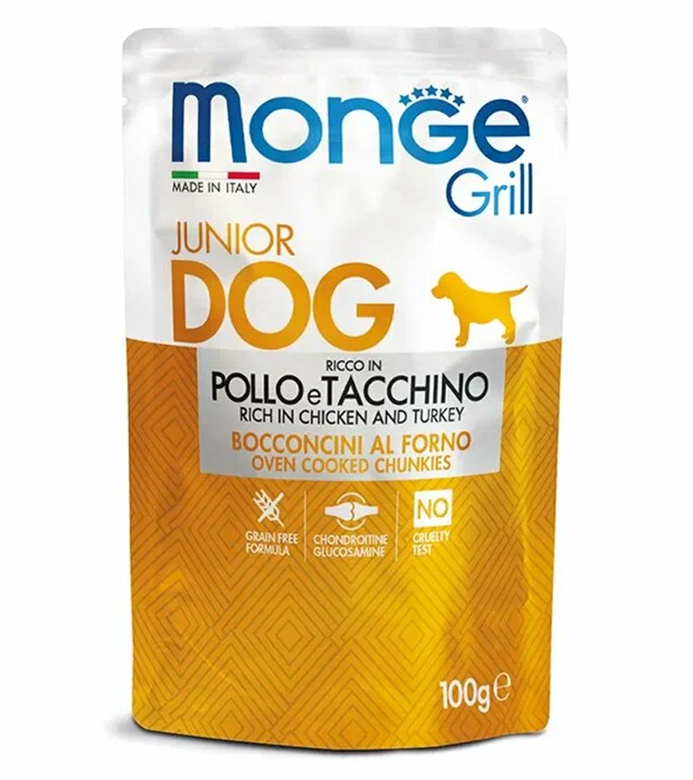 Монж Dog Grill паучи для щенков курица с индейкой 100гр.
