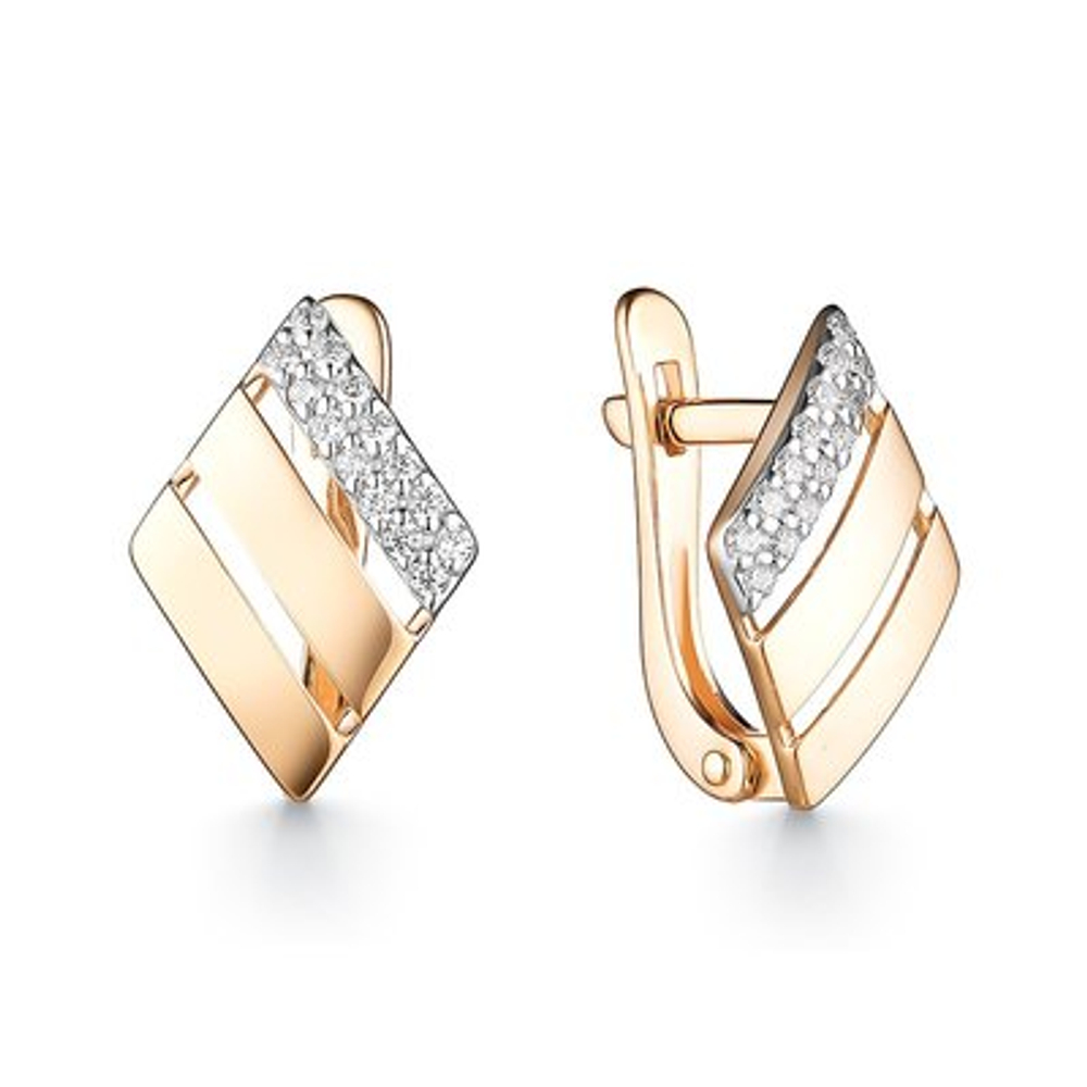 Серьги из золота с фианитами