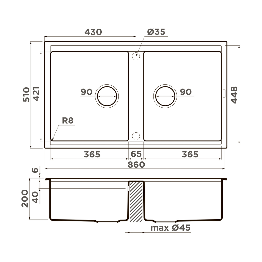 Мойка Omoikiri Kitagawa 86-2-WG Artceramic | Wind green