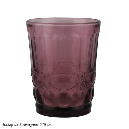 Lenardi 588-439 Набор из 6 стаканов 250 мл в под.уп.(х4) Розовый