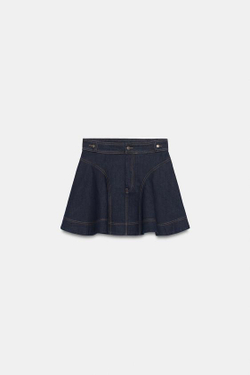 ZARA КОРОТКАЯ ДЖИНСОВАЯ ЮБКА — ZW COLLECTION, СИНИЙ