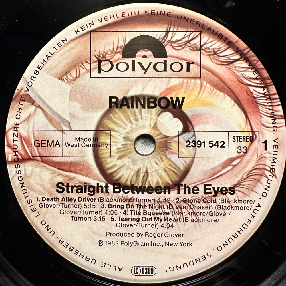 Rainbow - Straight Between The Eyes (Германия 1982г.)