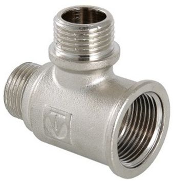 Тройник Valtec 3/4"х1/2"х1/2" ВР/НР/НР переходной латунный никелированный VTr.133.RN.050404