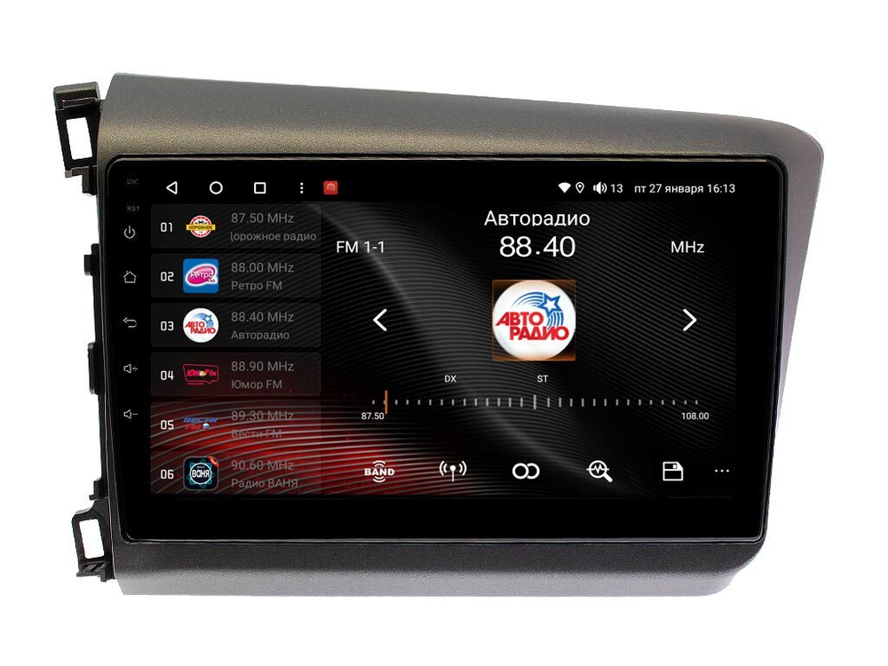 Магнитола для Honda Civic 9 седан 2012 (левый руль) - Vaycar VA20-0132 на Android 13, 8-ядер, 4G SIM-слот