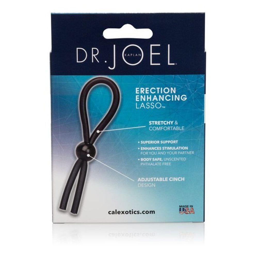 Лассо на пенис из латекса Dr. Joel Kaplan "Erection Enhancing Lasso Rings" (Цвет: черный)