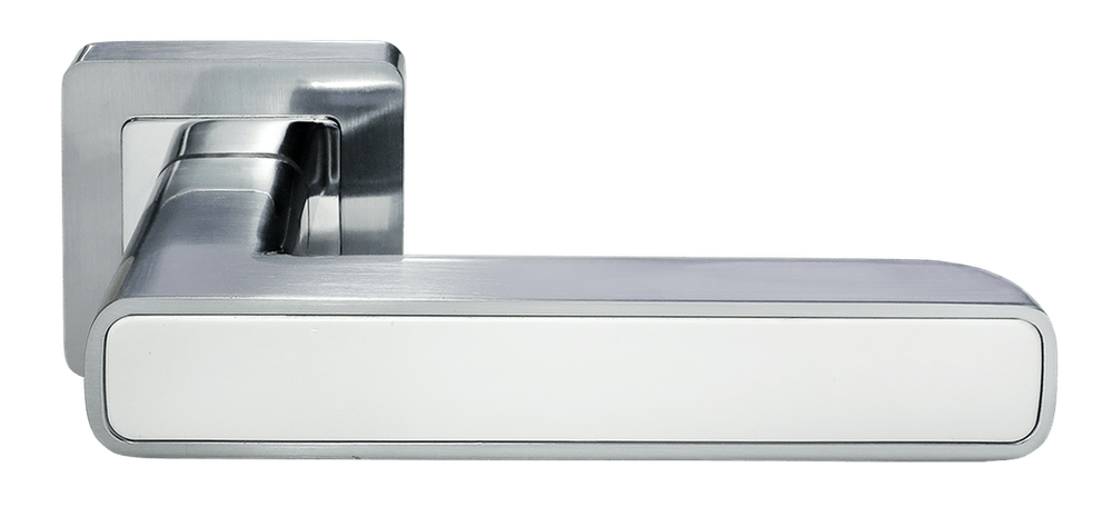 Дверные ручки Morelli "FLEX" MH-44 SC/W-S55 Цвет - Mат. хром/белый