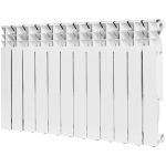 Радиатор алюминиевый ROMMER Plus 500 - 12 секций (подключение боковое, цвет белый)