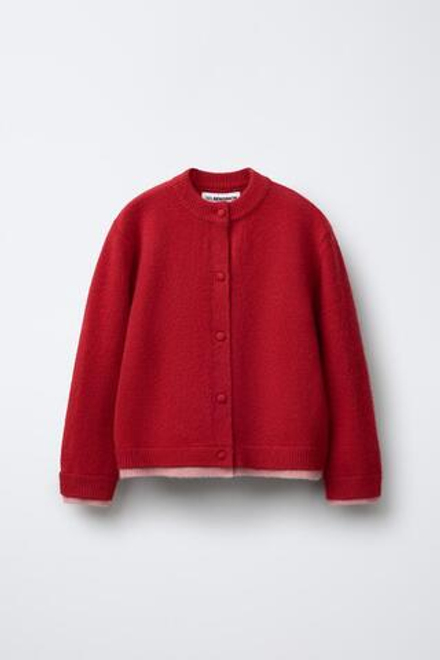 ZARA Х BENSIMON ® ТРИКОТАЖНЫЙ КАРДИГАН, КРАСНЫЙ
