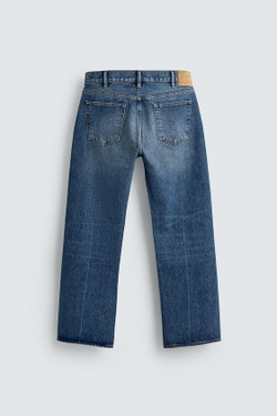 ZARA X AARON LEVINE ДЖИНСЫ STRAIGHT FIT BOOTCUT, ВЫЦВЕТШИЙ СИНИЙ