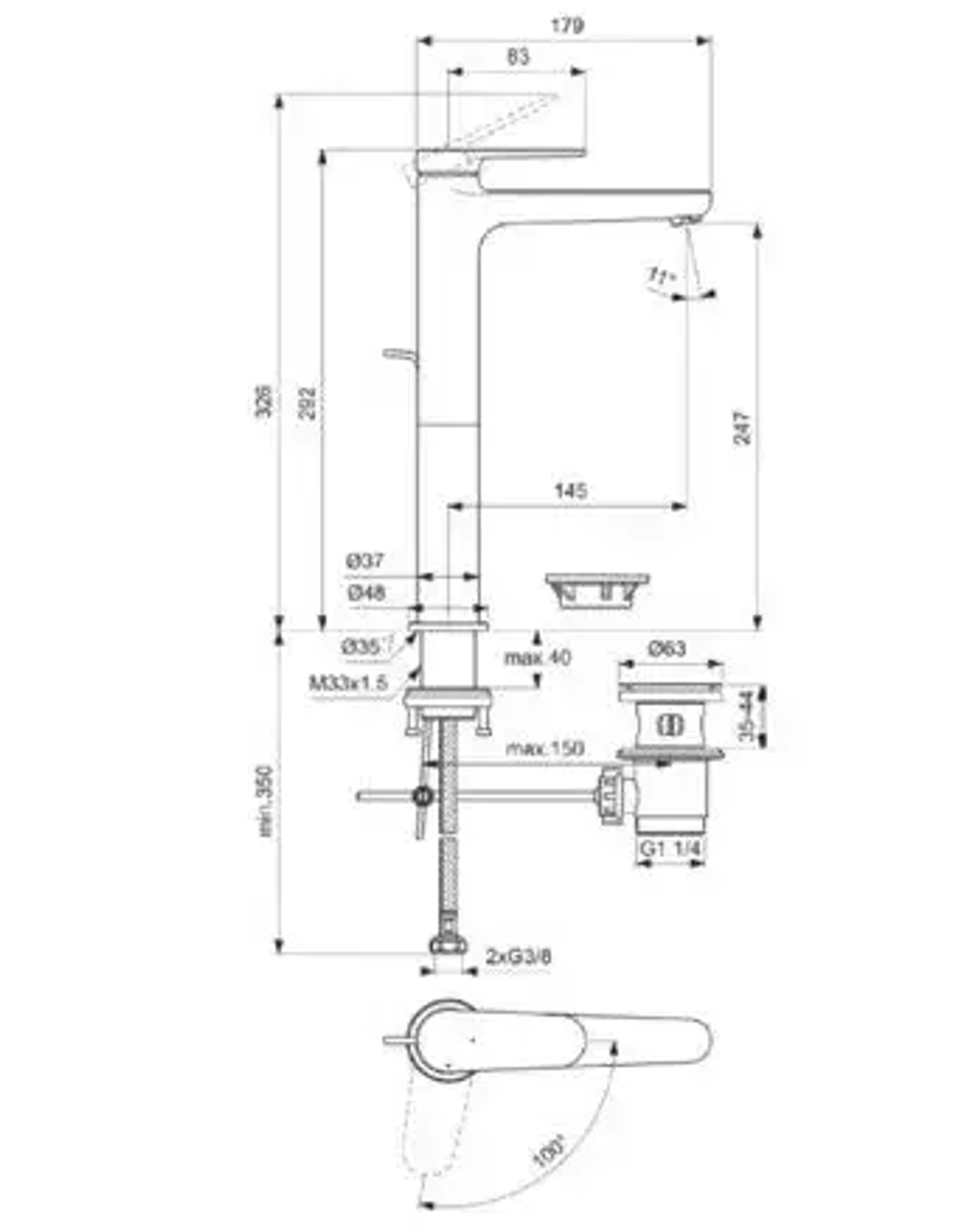 Смеситель для раковины CERAFINE O NUOVO BD774AA