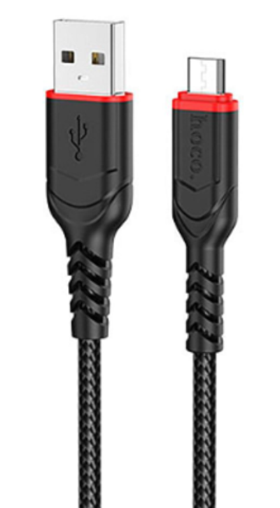 Кабель Hoco X59 2.4A (USB) на (Micro-USB) 100см нейлоновая оплетка (черный)