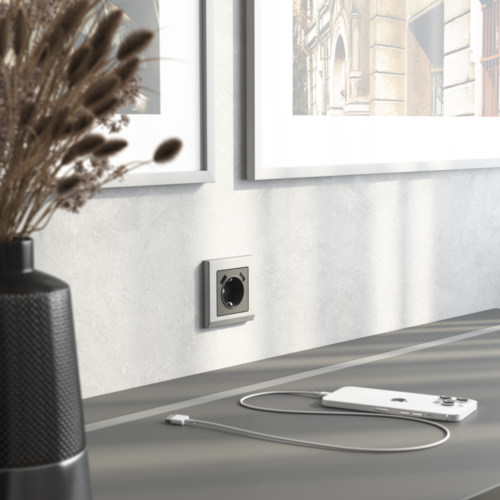 Накладка для розетки USB (графит матовый)