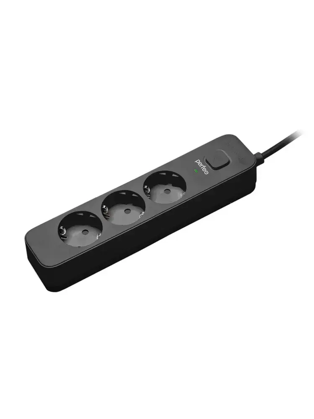 Сетевой фильтр Perfeo "POWER STREAM", 2500W, 5,0м, 3 розетки, черный.